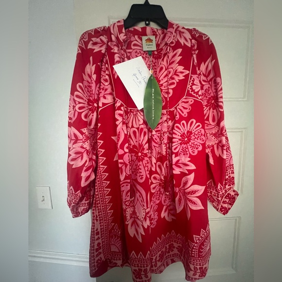 NWT NEVER WORN Farm Rio Floral Bracelet Sleeve
Linen Blend Shift Dress - Picture 1 of 3